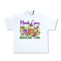 White mardi gras drinking team Urban Heavy Tee - MaliasSmallBusiness