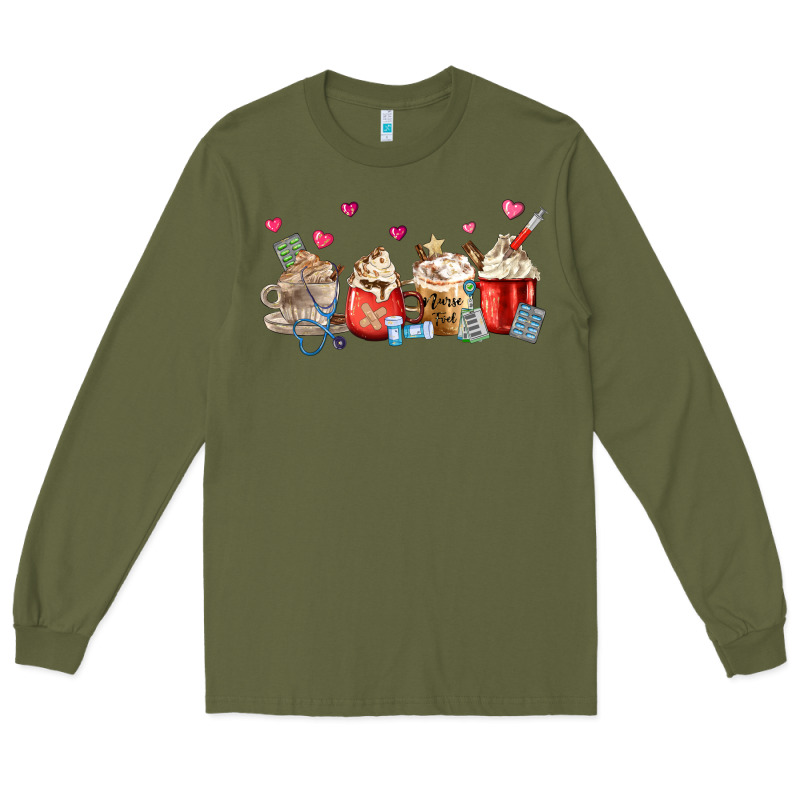 Nurse Coffee Cups Long Sleeve Tee by MaliasSmallBusiness | Teevron