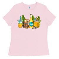 Bubblegum Pink beer coffee cups Ladies Tee - AdoDesignShop
