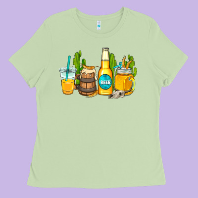 Beer Coffee Cups Ladies Tee Designed By Adodesignshop