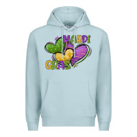 Blue Mist mardi gras heart Premium Hoodie - CowGirlArtShop