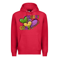 Cardinal mardi gras heart Premium Hoodie - CowGirlArtShop