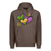Coffee mardi gras heart Premium Hoodie - CowGirlArtShop