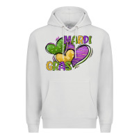 Dove Grey mardi gras heart Premium Hoodie - CowGirlArtShop
