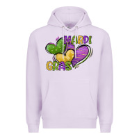 Lilac mardi gras heart Premium Hoodie - CowGirlArtShop