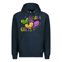 Navy mardi gras heart Premium Hoodie - CowGirlArtShop