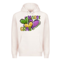 Pale Pink mardi gras heart Premium Hoodie - CowGirlArtShop