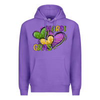 Purple mardi gras heart Premium Hoodie - CowGirlArtShop
