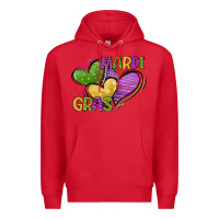 Red mardi gras heart Premium Hoodie - CowGirlArtShop