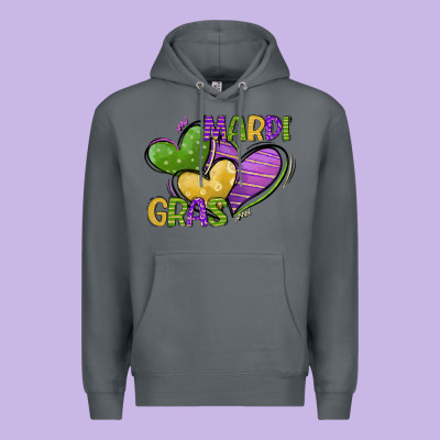 Mardi Gras Heart Premium Hoodie Designed By Cowgirlartshop