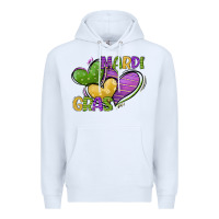 White mardi gras heart Premium Hoodie - CowGirlArtShop