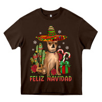 Chocolate Brown Chihuahua feliz navidad Heavy Core Tee - JahusDesignShop