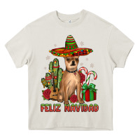 Cream Chihuahua feliz navidad Heavy Core Tee - JahusDesignShop