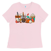 Bubblegum Pink volleyball coffee cups Ladies Tee - AdoDesignShop