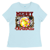 Baby Blue ornament merry christmas Ladies Tee - RanaPortraitStore