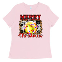 Bubblegum Pink ornament merry christmas Ladies Tee - RanaPortraitStore