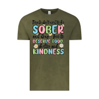 Vintage Olive people dont need to be sober and drugfree to deserve food Vintage Tee - MaliasSmallBusiness