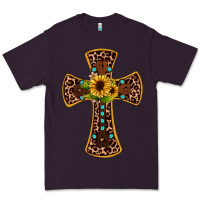 Plum leopard gemstone sunflower cross Premium Tee - JahusDesignShop