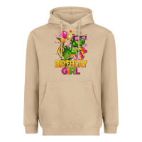 3rd Birthday Girl T Rex Pink Heavyweight Hoodie | Teevron