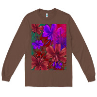 Chestnut floral pattern Long Sleeve Tee - JahusDesignShop