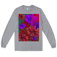 Heather Grey floral pattern Long Sleeve Tee - JahusDesignShop