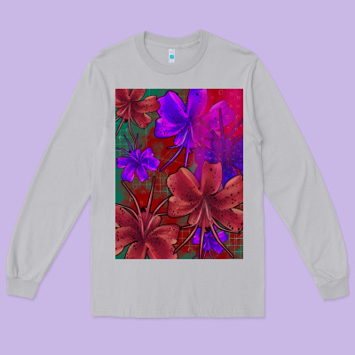 Floral Pattern Long Sleeve Tee Designed By Jahusdesignshop