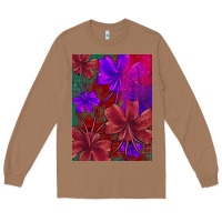 Toasted Coconut floral pattern Long Sleeve Tee - JahusDesignShop