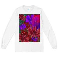 White floral pattern Long Sleeve Tee - JahusDesignShop