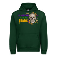 Forest Green on tuesdays we wear beads skull Urban Hoodie - FaDigitalArtStudio