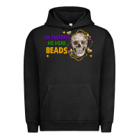 Pigment Black on tuesdays we wear beads skull Urban Hoodie - FaDigitalArtStudio