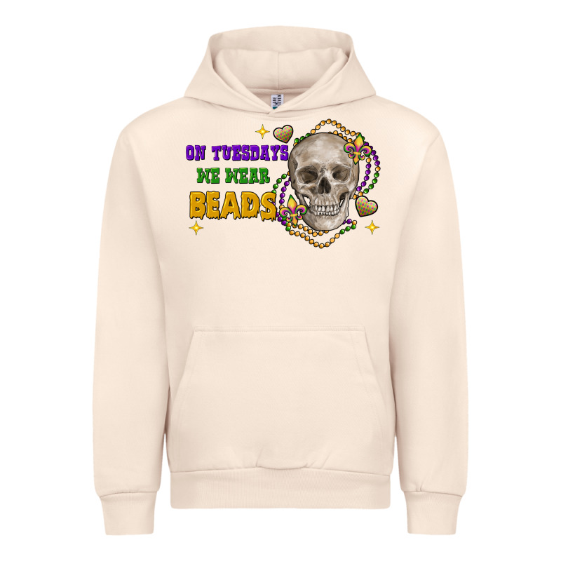 On Tuesdays We Wear Beads Skull Urban Hoodie by FaDigitalArtStudio | Teevron