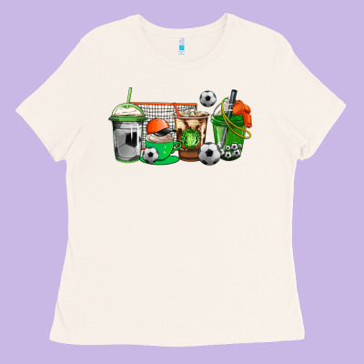 Soccer Coffee Cups Ladies Tee Designed By Adodesignshop