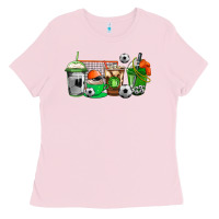 Bubblegum Pink soccer coffee cups Ladies Tee - AdoDesignShop