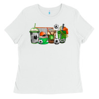 White soccer coffee cups Ladies Tee - AdoDesignShop