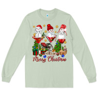 Matcha Merry Christmas wine and cocktails Long Sleeve Tee - NancyCooperArtShop