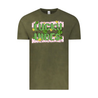 Vintage Olive lucky vibes Vintage Tee - MaliasSmallBusiness