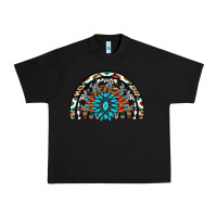 Black western turquoise aztec cowhide serape  rainbows Urban Heavy Tee - AdoDesignShop