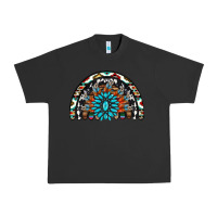 Pigment Black western turquoise aztec cowhide serape  rainbows Urban Heavy Tee - AdoDesignShop