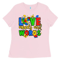 Bubblegum Pink love needs no words Ladies Tee - JahusDesignShop