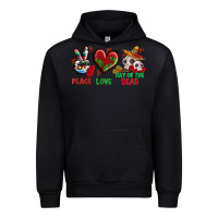 Black Peace Love Day Of The Dead Urban Hoodie - BundleAndBundleShop