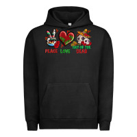 Pigment Black Peace Love Day Of The Dead Urban Hoodie - BundleAndBundleShop