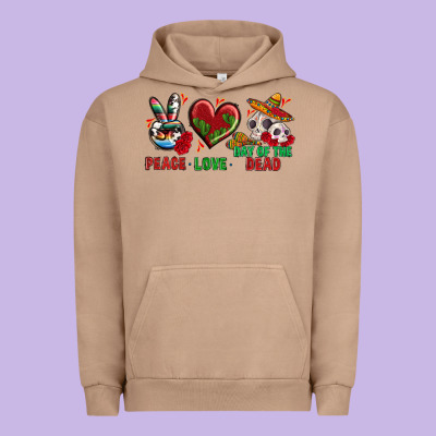 Peace Love Day Of The Dead Urban Hoodie Designed By Bundleandbundleshop