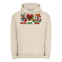 Pigment French Oak Peace Love Day Of The Dead Urban Hoodie - BundleAndBundleShop