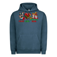 Pigment Midnight Navy Peace Love Day Of The Dead Urban Hoodie - BundleAndBundleShop