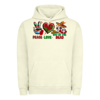 Pigment Pistachio Peace Love Day Of The Dead Urban Hoodie - BundleAndBundleShop