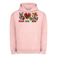 Pigment Salmon Peace Love Day Of The Dead Urban Hoodie - BundleAndBundleShop