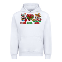 White Peace Love Day Of The Dead Urban Hoodie - BundleAndBundleShop