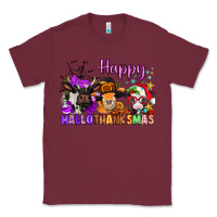 Burgundy happy hallothanksmas cows  nancy Classic Tee - NancyCooperArtShop