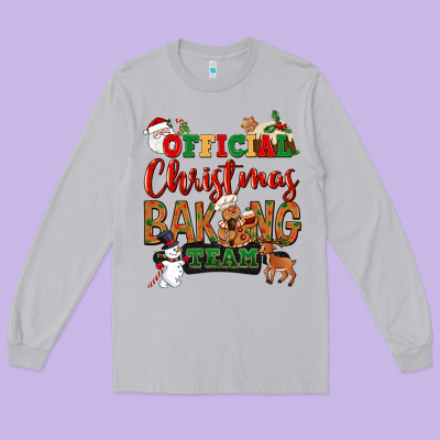 Official Christmas Baking Team Long Sleeve Tee Designed By Nancycooperartshop
