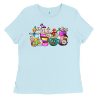 Baby Blue hippie coffee cups Ladies Tee - AdoDesignShop